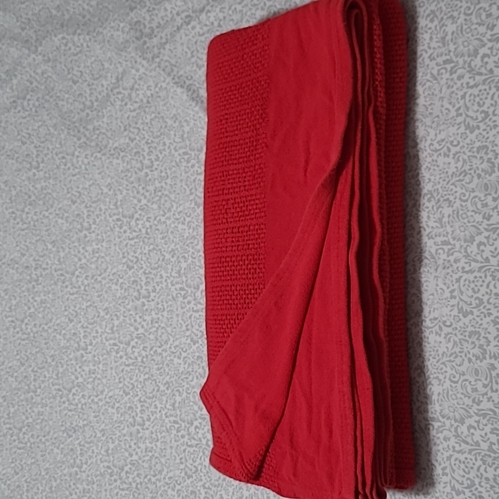 Home Collection Vintage Crochet Queen  Red Blanket